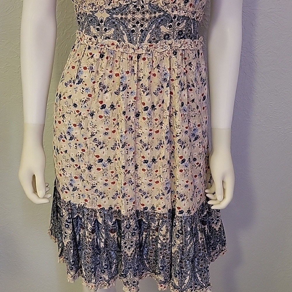 Vtg CATO Coquette Ditsy Floral V-Neck Bow Strap Boho Fairycore Dress - Picture 5 of 10